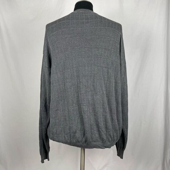 Pronto-Uomo Silk Cotton Checkered Knit Sweater - Men’s 2X - Picture 3 of 7